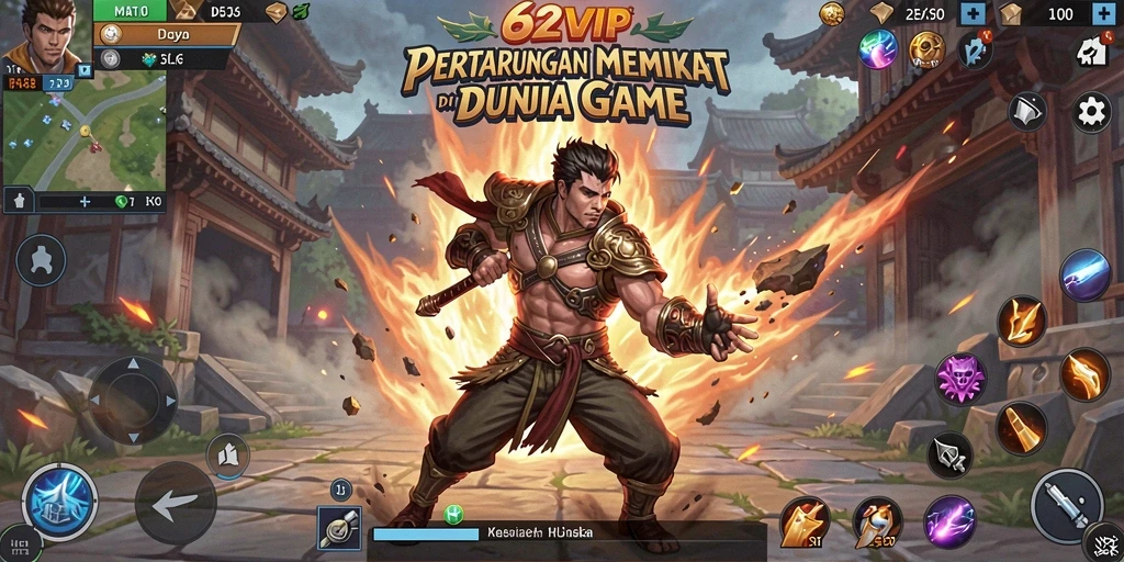 Gameplay 62VIP yang menampilkan pertarungan seru dan karakter unik.