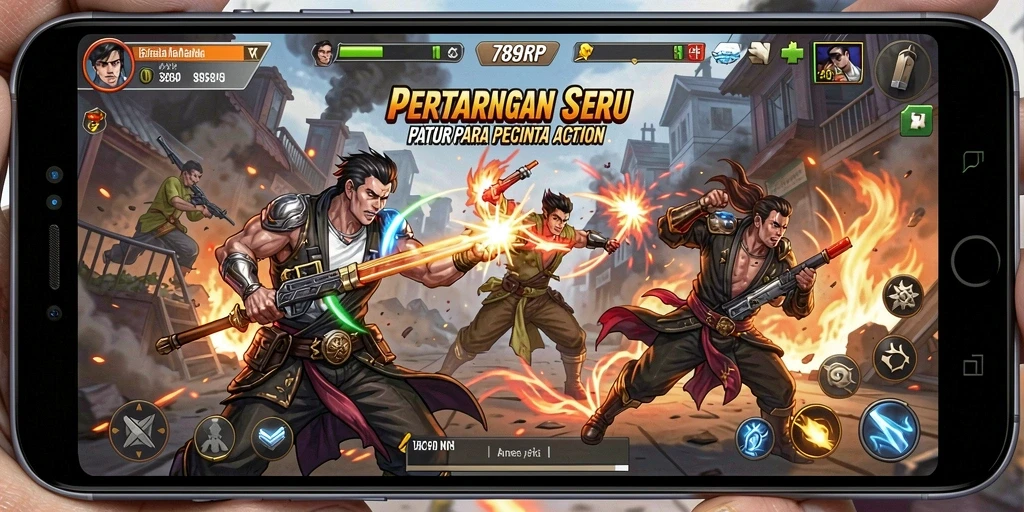 Screenshot utama 789RP menampilkan aksi seru dalam gameplay Action.