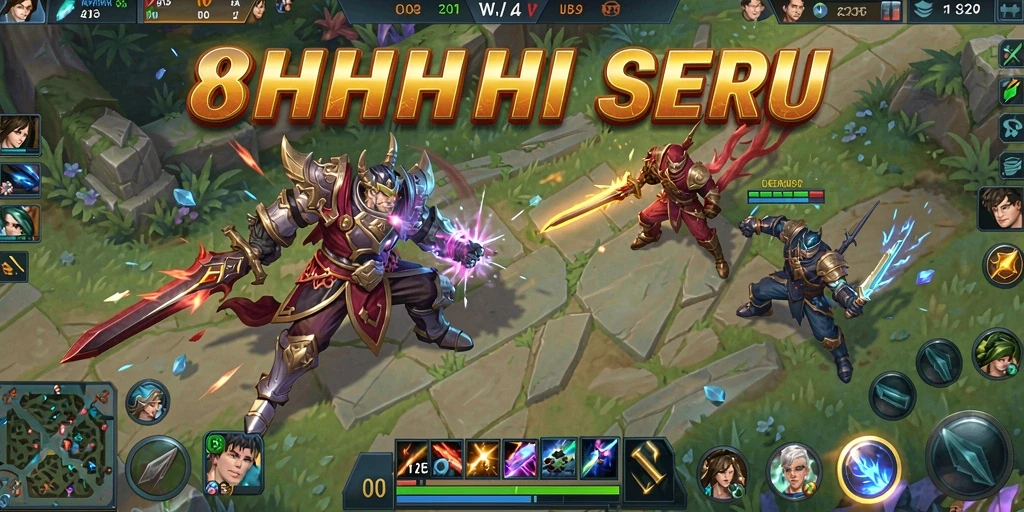Tampilan seru dalam gameplay MOBA 8HHH yang intens.
