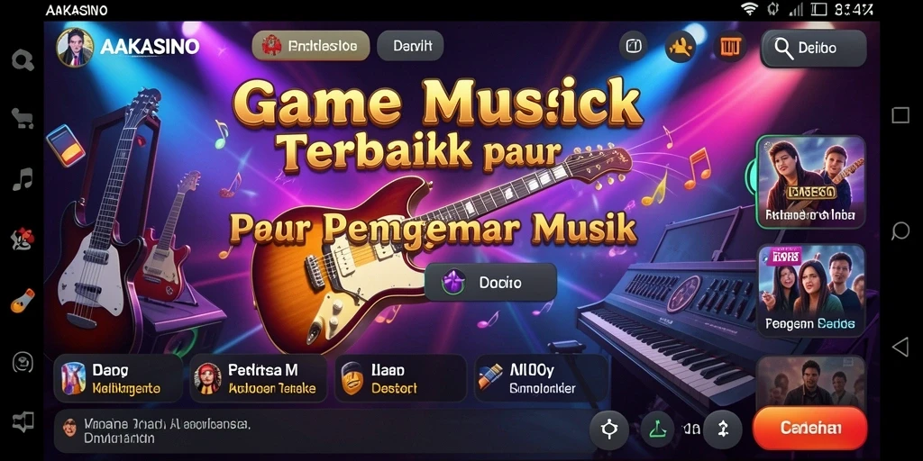 Tampilan gameplay AAKASINO dengan antarmuka musik yang menarik.