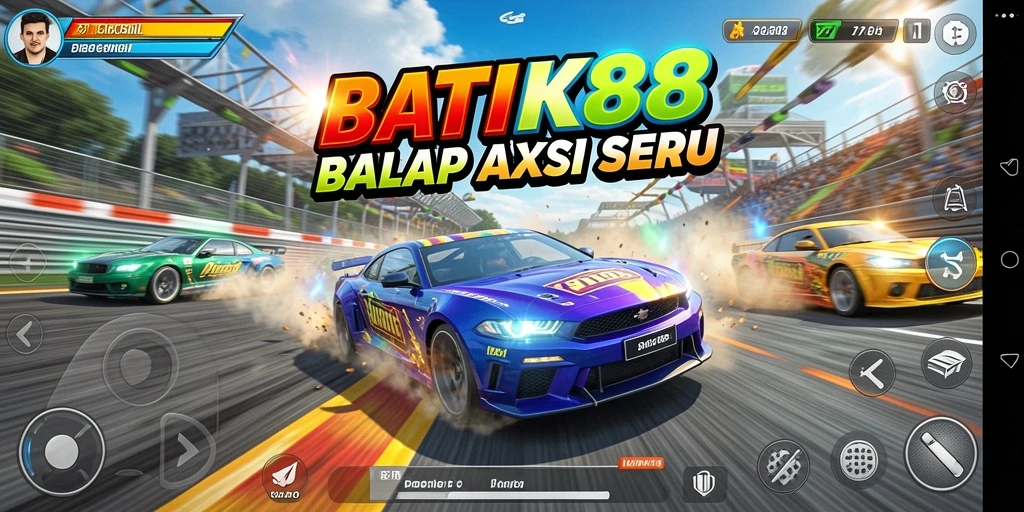 Gameplay seru di BATIK88 dengan mobil balap yang kencang.
