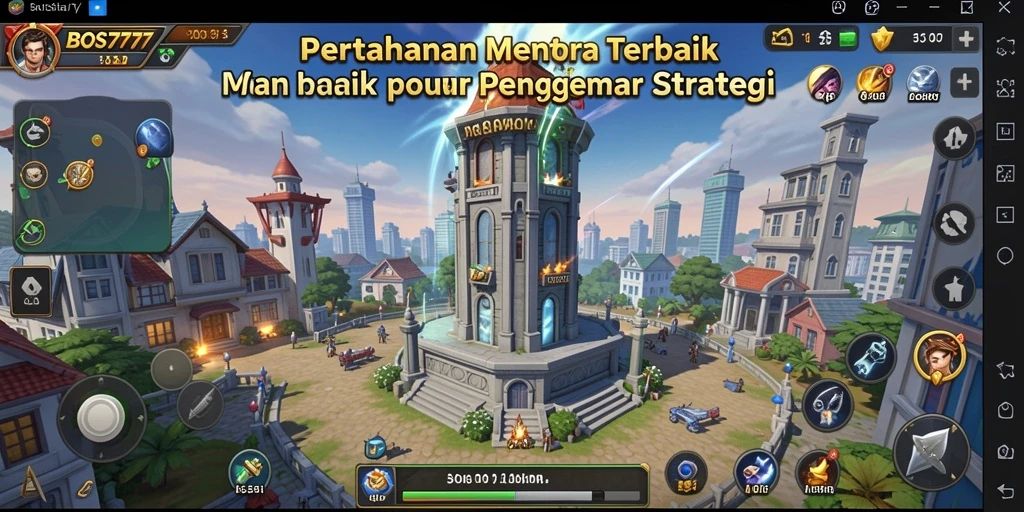 Tampilan gameplay Tower Defense yang memukau dan strategis.