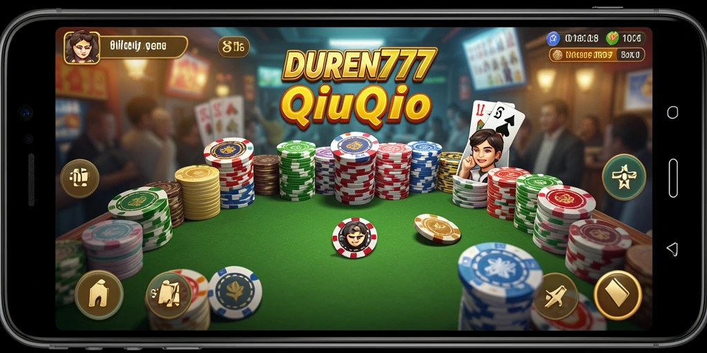Screenshot utama DUREN777 menampilkan gameplay QiuQiu yang menarik.