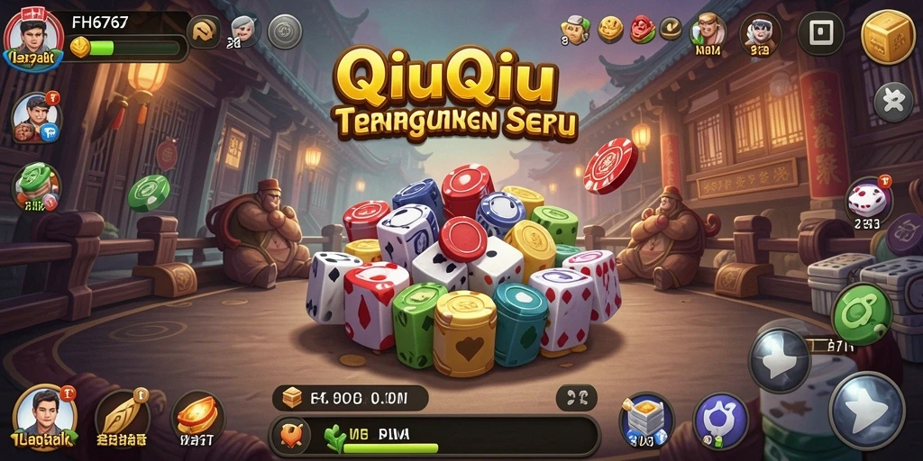Tampilan gameplay QiuQiu yang seru dan menantang.