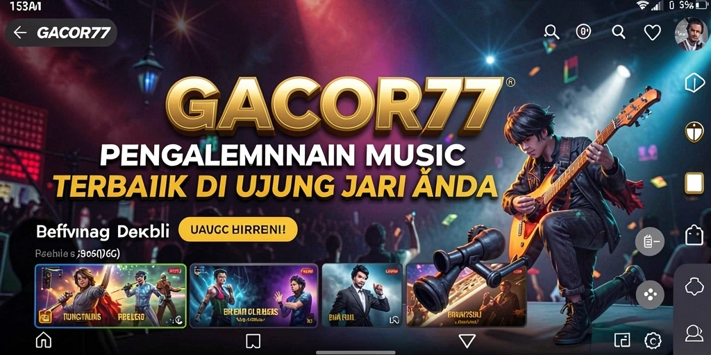 Gameplay GACOR77 yang seru dan penuh warna dengan musik.