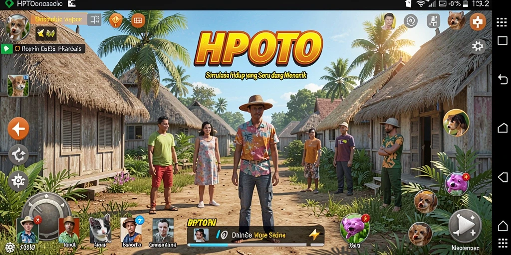 Screenshot gameplay HPTOTO yang menunjukkan interaksi karakter.
