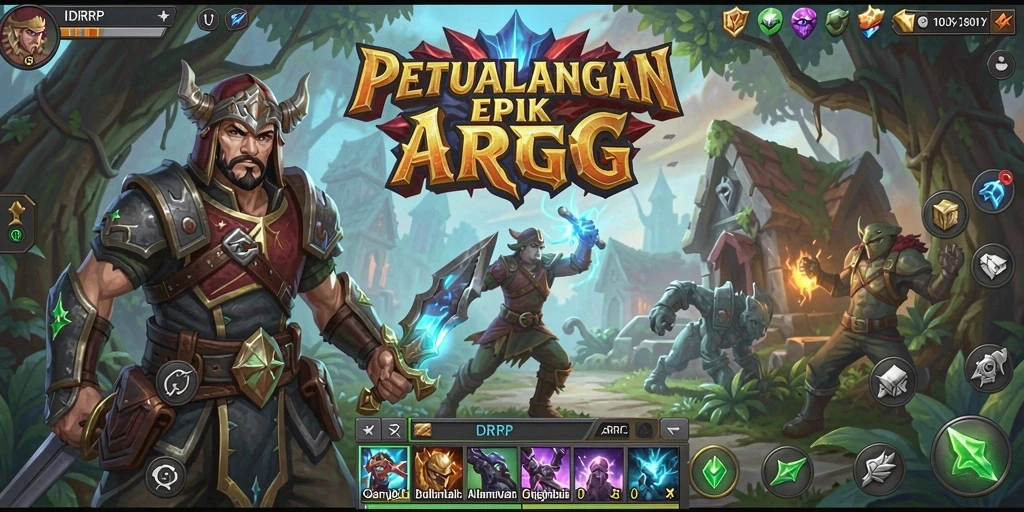 Tampilan gameplay epik ARPG dalam IDRRP yang menakjubkan.