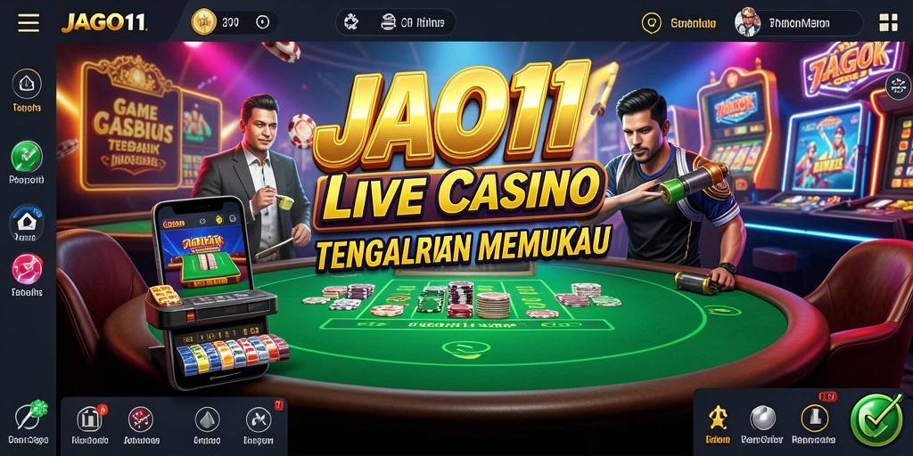 Tampilan screenshot JAGO11 menampilkan dealer langsung yang siap bermain.