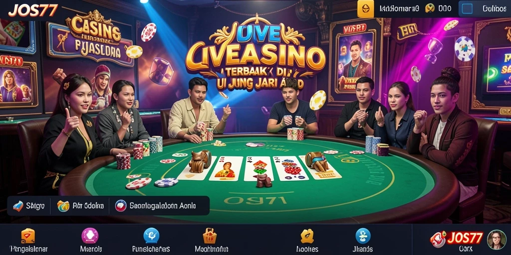 Tampilan gameplay Live Casino yang interaktif dan mendebarkan di JOS77.