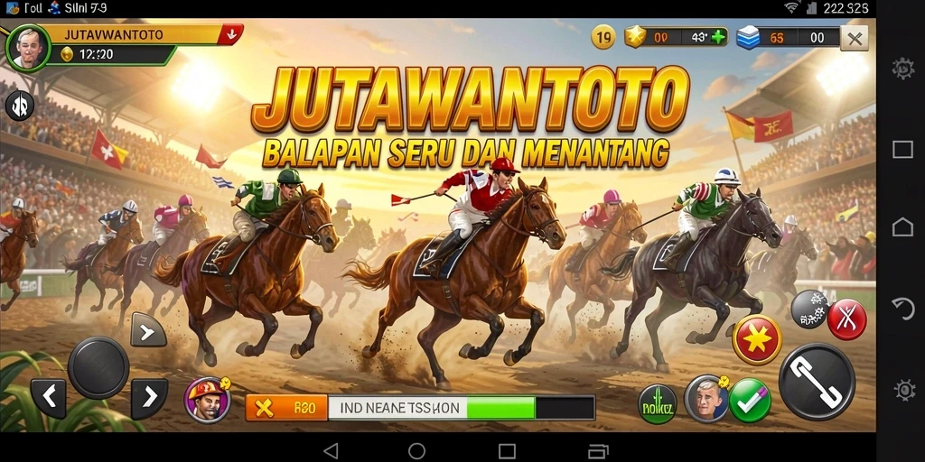 Tangkapan layar JUTAWANTOTO menampilkan balapan mendebarkan di lintasan yang beragam.
