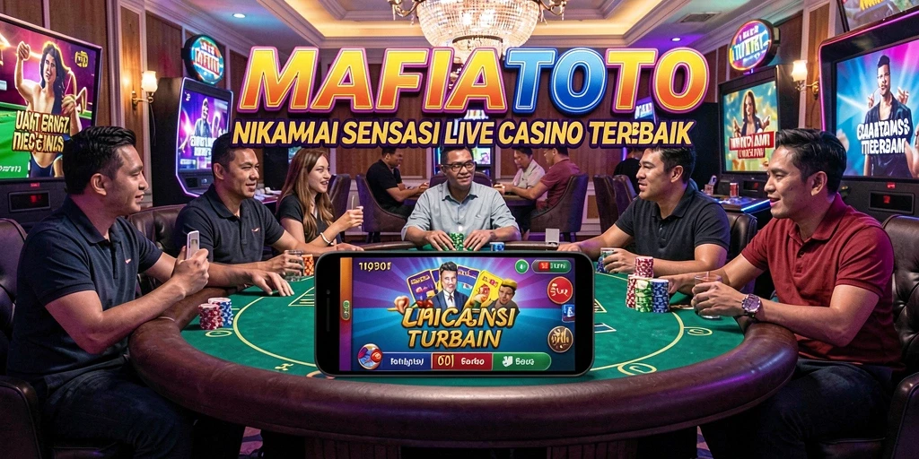 Screenshot utama MAFIATOTO menampilkan dealer Live Casino yang sedang bermain.