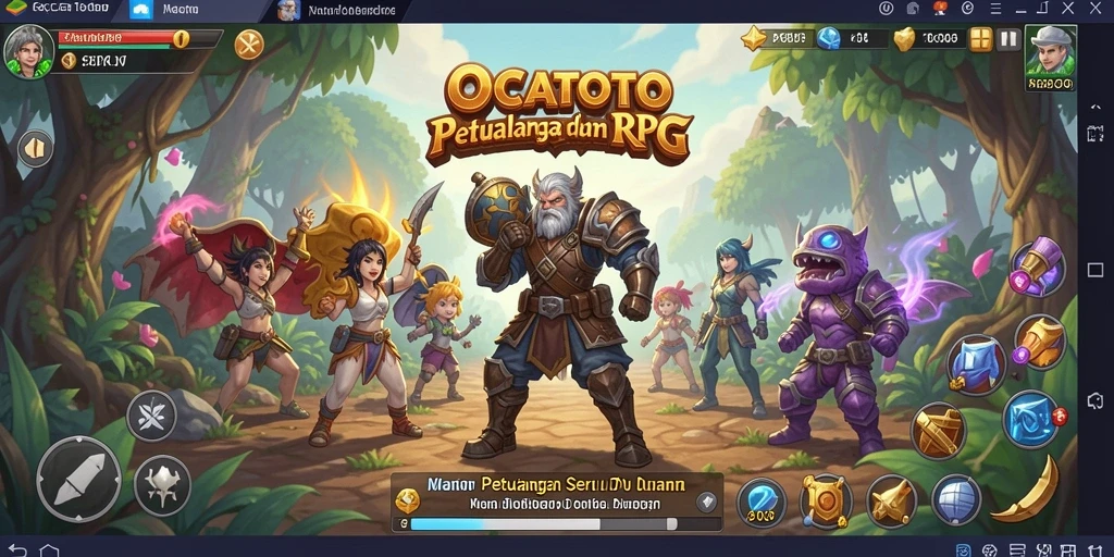 Tampilan gameplay OCATOTO yang memukau dalam dunia RPG.