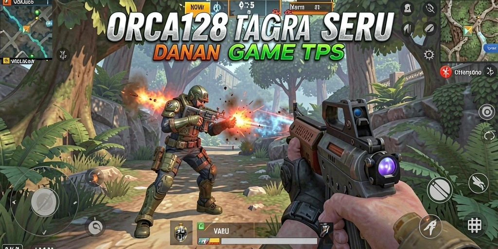 Screenshot gameplay ORCA128 yang menampilkan aksi mendebarkan dalam TPS.