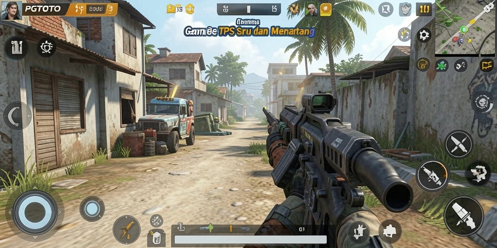 Screenshot menampilkan aksi seru gameplay PGTOTO di tengah pertempuran.