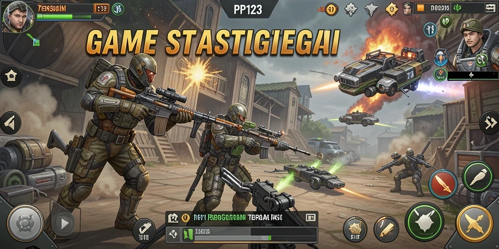 Tampilan gameplay seru dan menantang dari game strategi PP123.