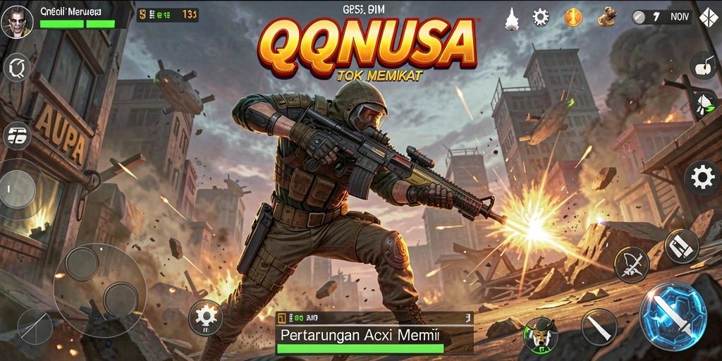 Tampilan gameplay seru QQNUSA dengan aksi bertarung menegangkan.