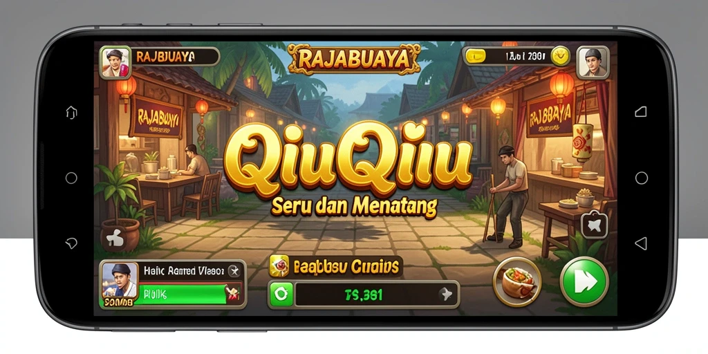 Tangkapan layar menunjukkan gameplay seru RAJABUAYA QiuQiu.