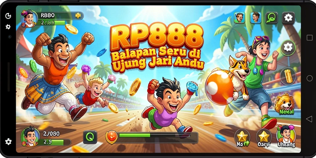 Gameplay intens balapan mobil dalam RP888 dengan grafik menakjubkan.