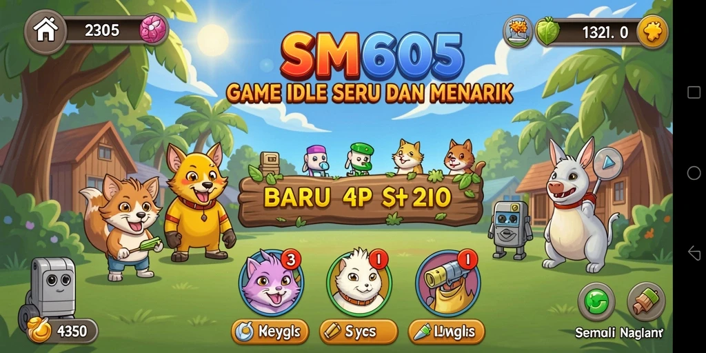 Tampilan gameplay SM605 yang seru dan menarik saat bermain Idle.