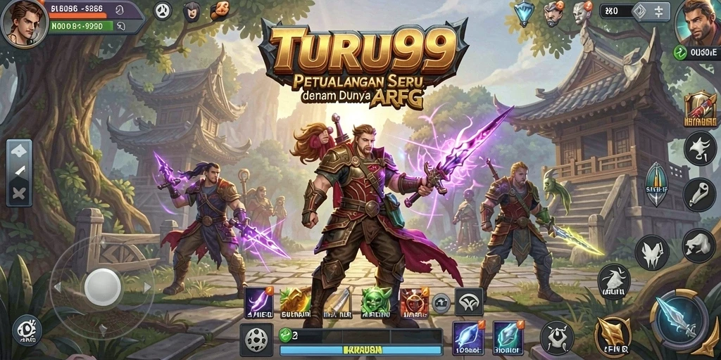 Tangkapan layar TURU99 menunjukkan pertarungan seru dalam dunia fantasi.