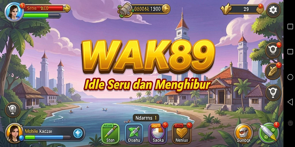 Screenshot gameplay WAK89 menampilkan karakter yang sedang mengumpulkan sumber daya.