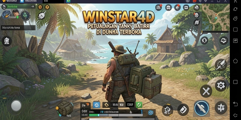 Screenshot gameplay WINSTAR4D menampilkan petualangan seru di dunia terbuka.