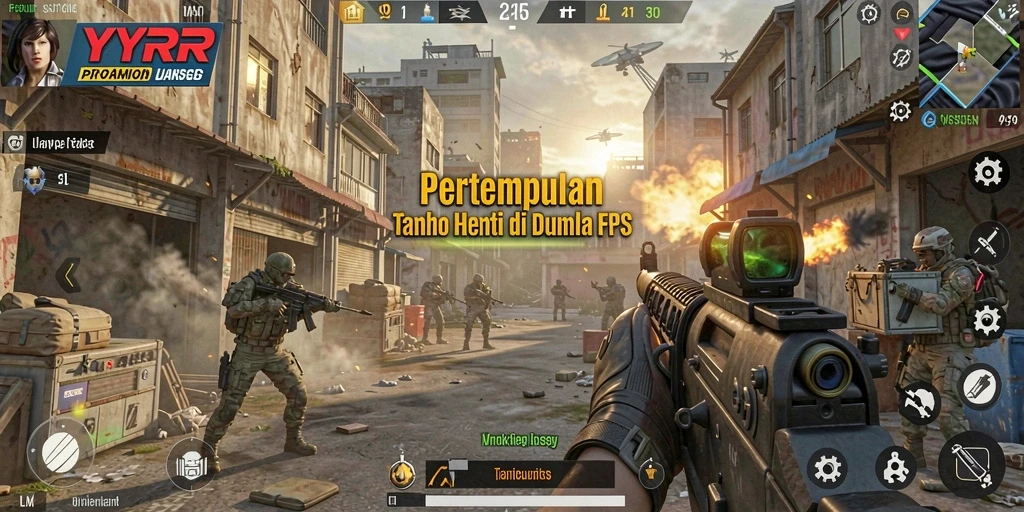 Tangkapan layar gameplay intens dari YYRR dengan aksi tembak-menembak yang mendebarkan.