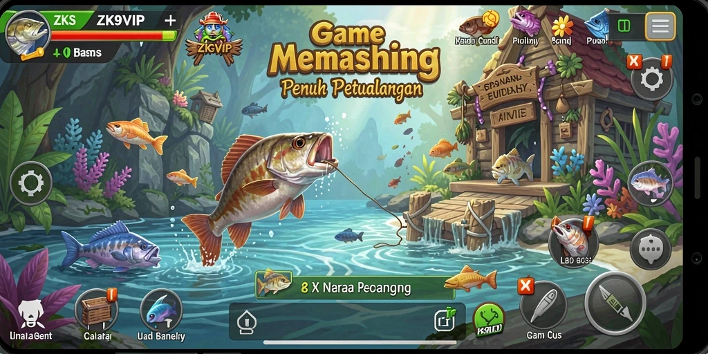 Tangkapan ikan besar di ZK9VIP saat gameplay memancing.